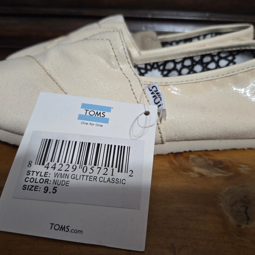 Toms Nude Glitter Classic Flats